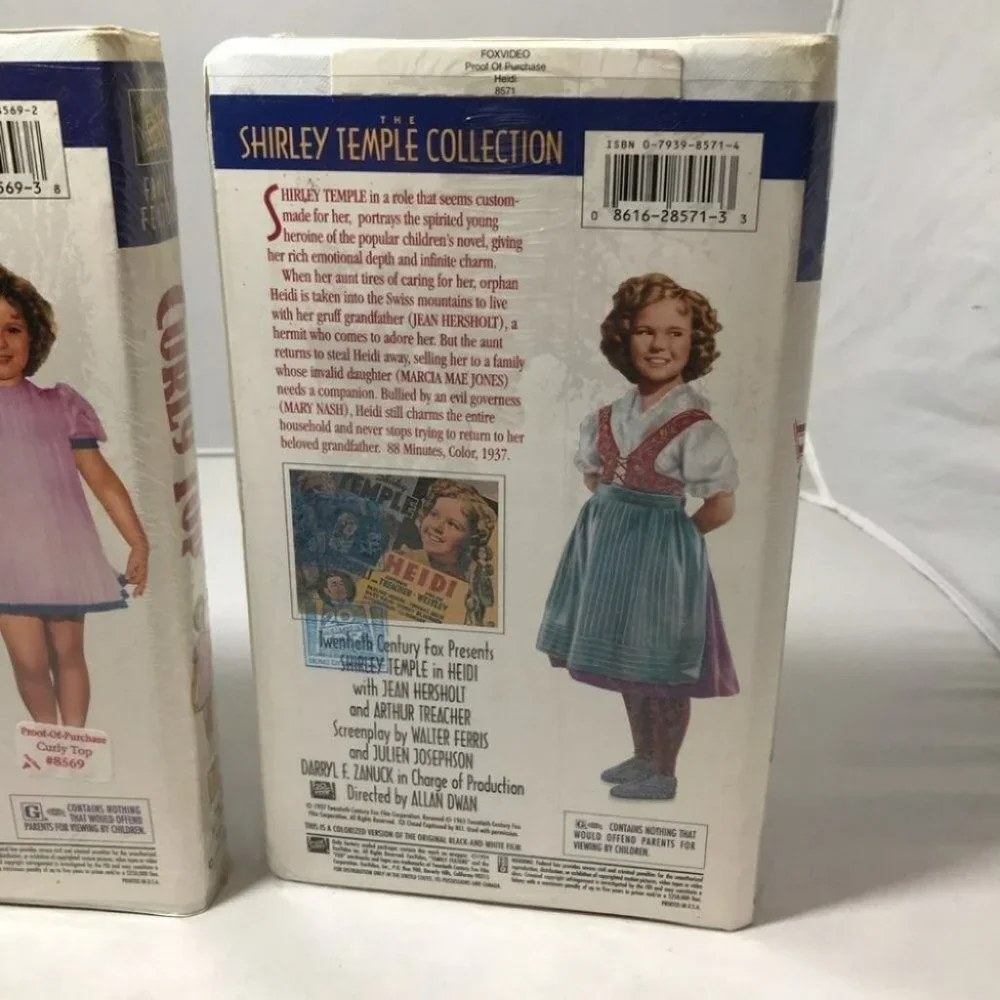 Collectors SHIRLEY TEMPLE COLLECTION LOT 3 VHS video Tapes MOVIES
